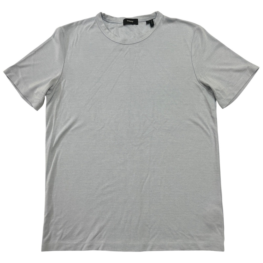 Theory Men's Size Small Essential Anemo Milano T-Shirt Powder Blue Gray Modal